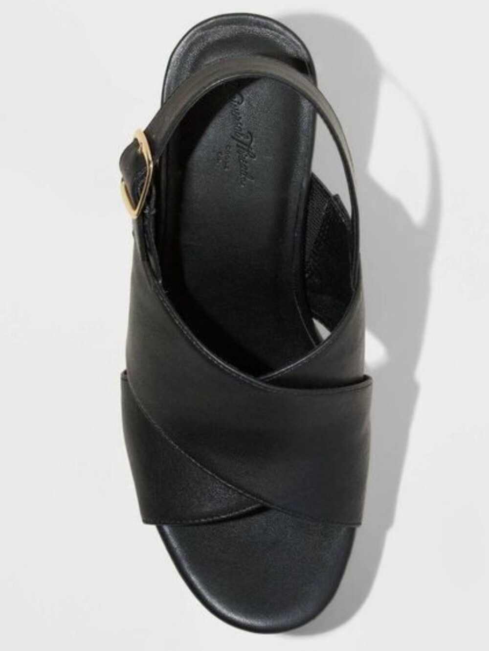 New w/Tags Universal Thread Naomi Vegan Leather Slingback Platform Wedge Sandals - Picture 3 of 7